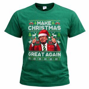 Make Christmas Great Again Trump Holiday Graphic Tee Women’s L